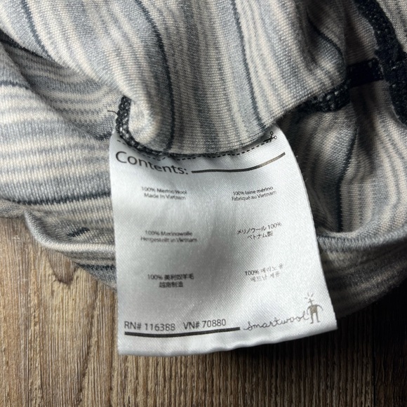 Smartwool Women's Merino Wool Quarter Zip in Gray Striped Size Small - Picture 6 of 7